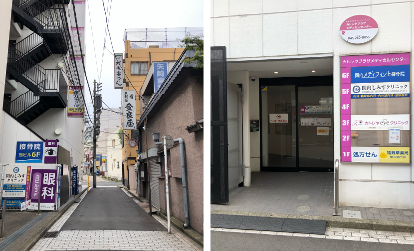 カトレヤプラザメディカルセンターは路地左手です。